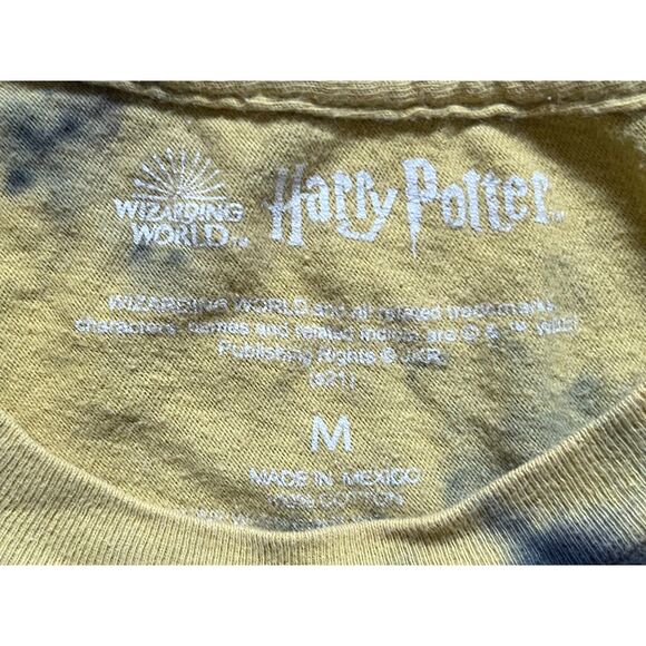 Harry Potter Hufflepuff Yellow Tie Dye Wizard T Shirt Tee Top Mens Size Medium - Picture 4 of 7